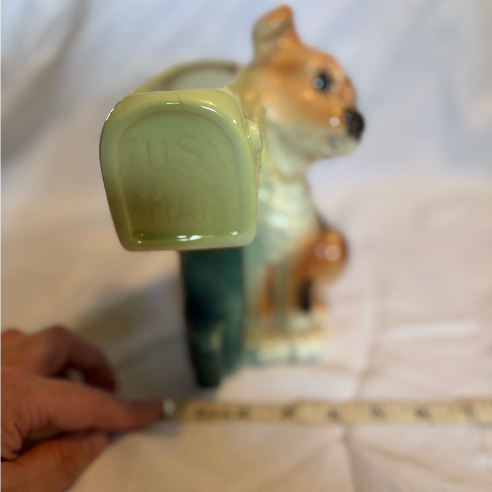 Vintage Ceramic Dog Figurine with Mailbox Planter - Picture 10 of 10